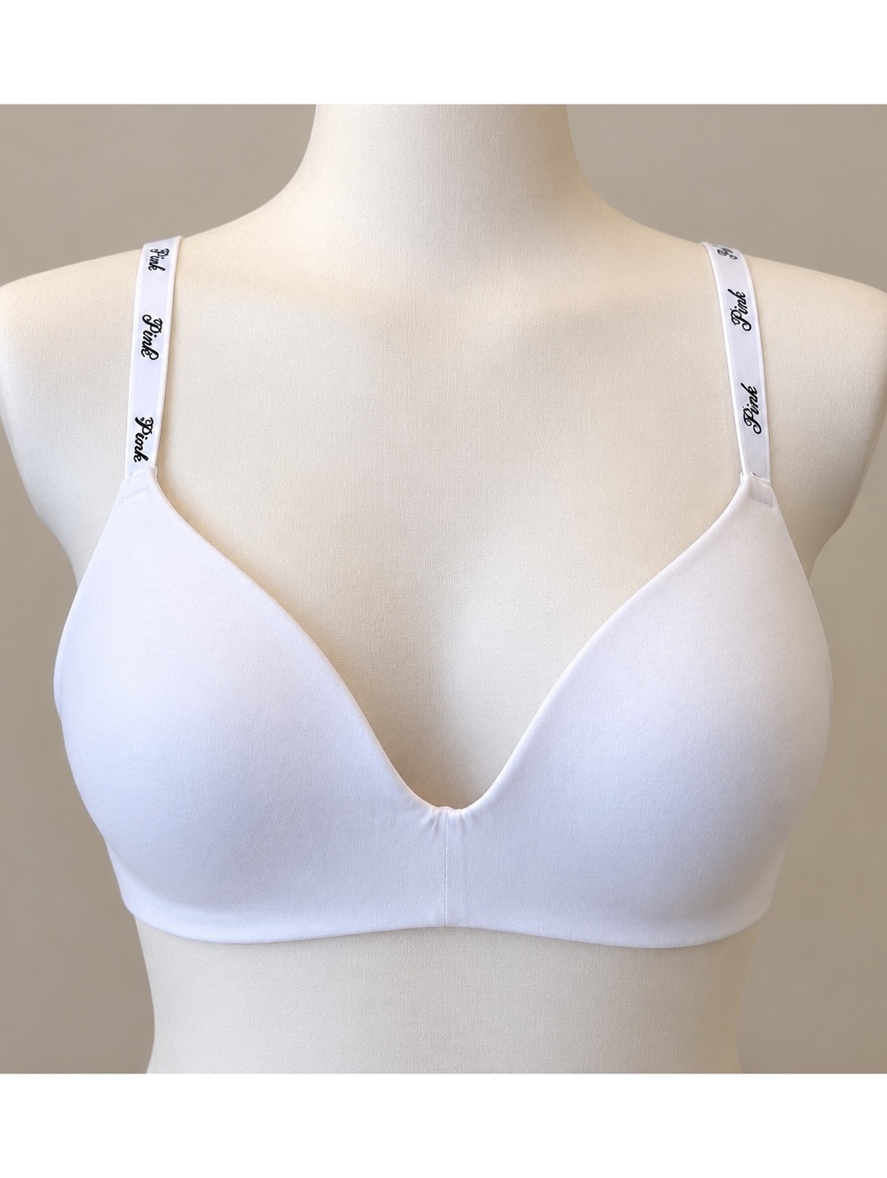 PINK Victoria’s Secret Wear Everywhere Wireless Push Up Bra White 36C Logo